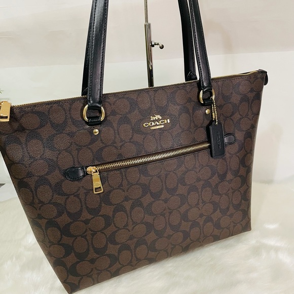 NWT Coach Brown Gallery Tote In Signature Canvas - Picture 3 of 13